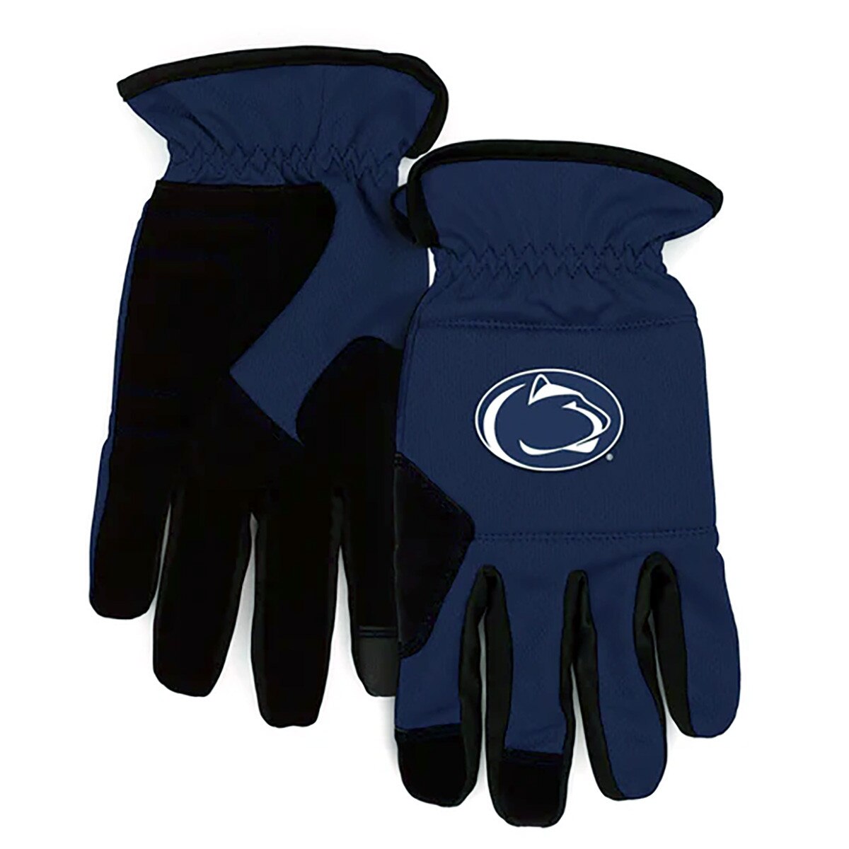 navy and black work gloves with Penn State Athletic Logo